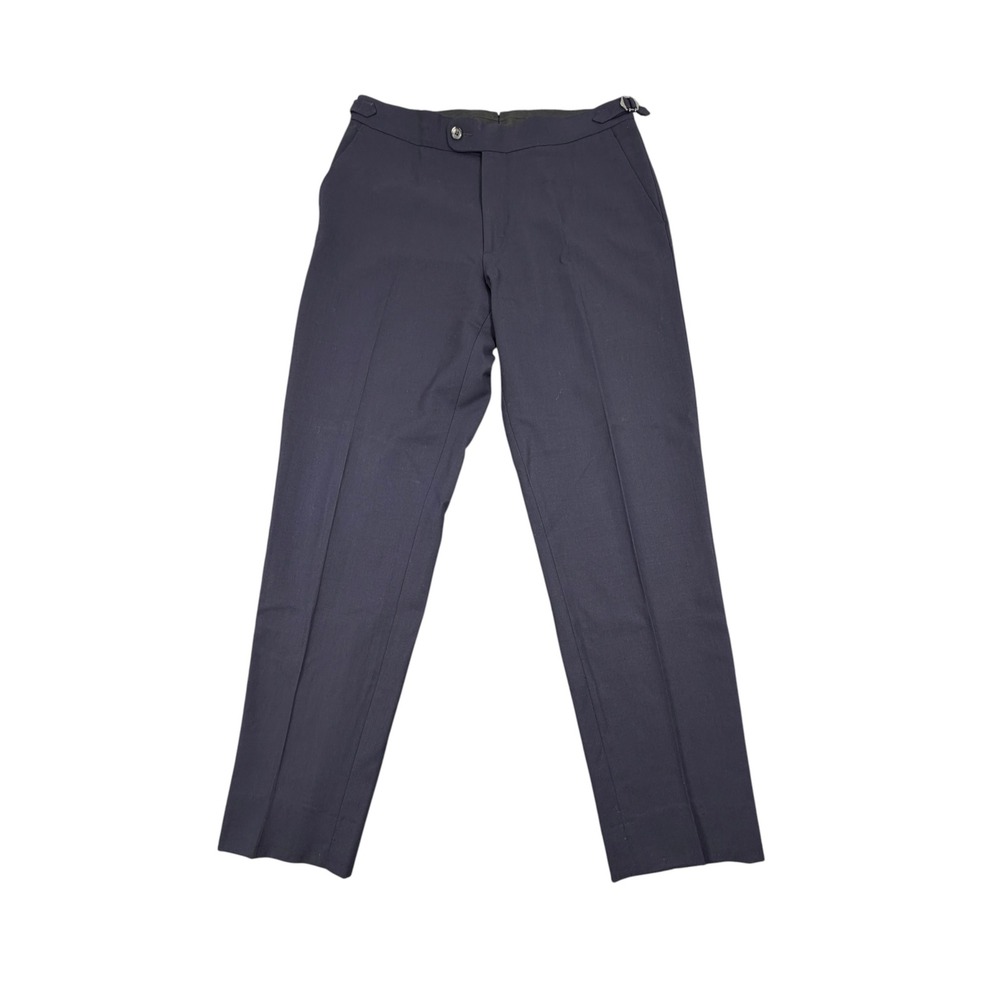 Suitsupply Brescia Mens Trousers Adjusters Wool Navy Blue 32X28 Barberis Fabric